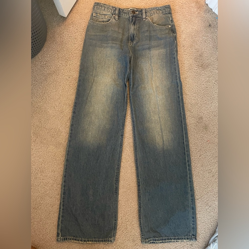 Stylish Blue Straight Leg Women's Jeans